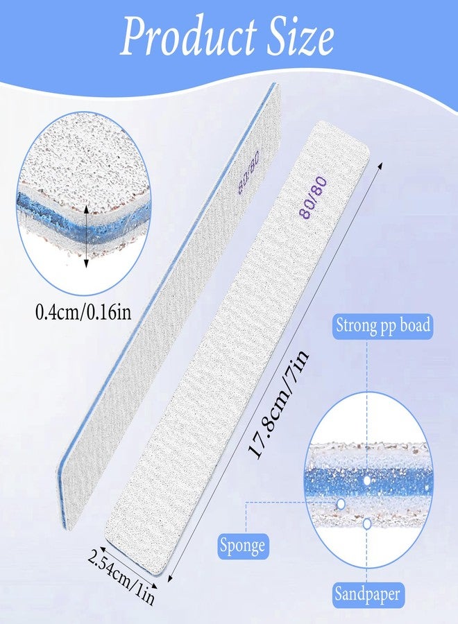 AojSup 100 Pcs 80/80 Grit Nail Files Bulk, Coarse Emery Boards for Acrylic Nails and Gel Nails, Nail File Double Sided 80 Grits Reusable Professional Nail Filers Pack Manicure Gray - Image 2